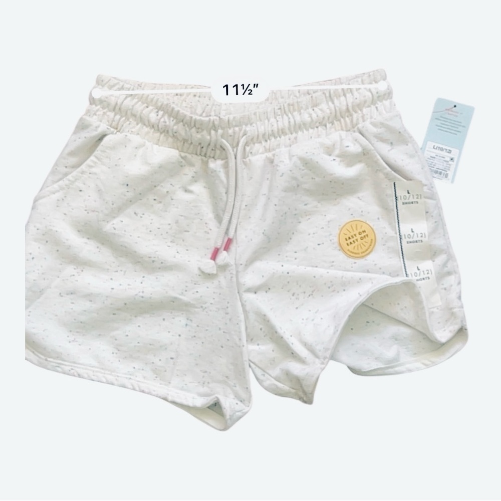 Cat & Jack casual white speckled confetti Girls shorts L (10-12) elastic waist - Picture 10 of 14